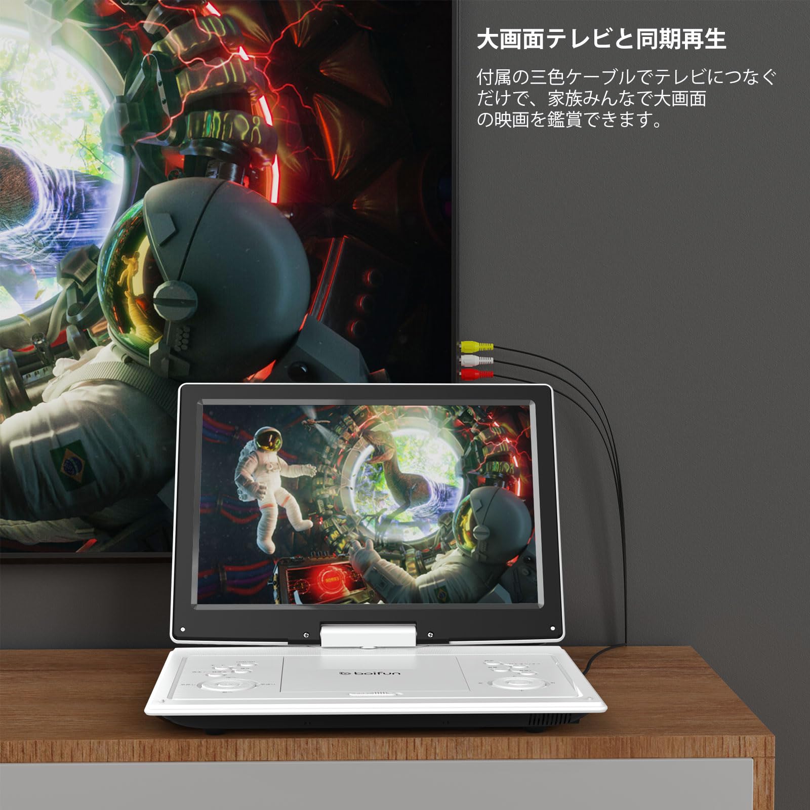 Amazon.co.jp: 【2023年進化版】ポータブルDVDプレーヤー 15.7型